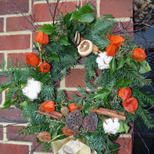 Physalis & Cotton wreath
